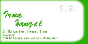 irma hanzel business card